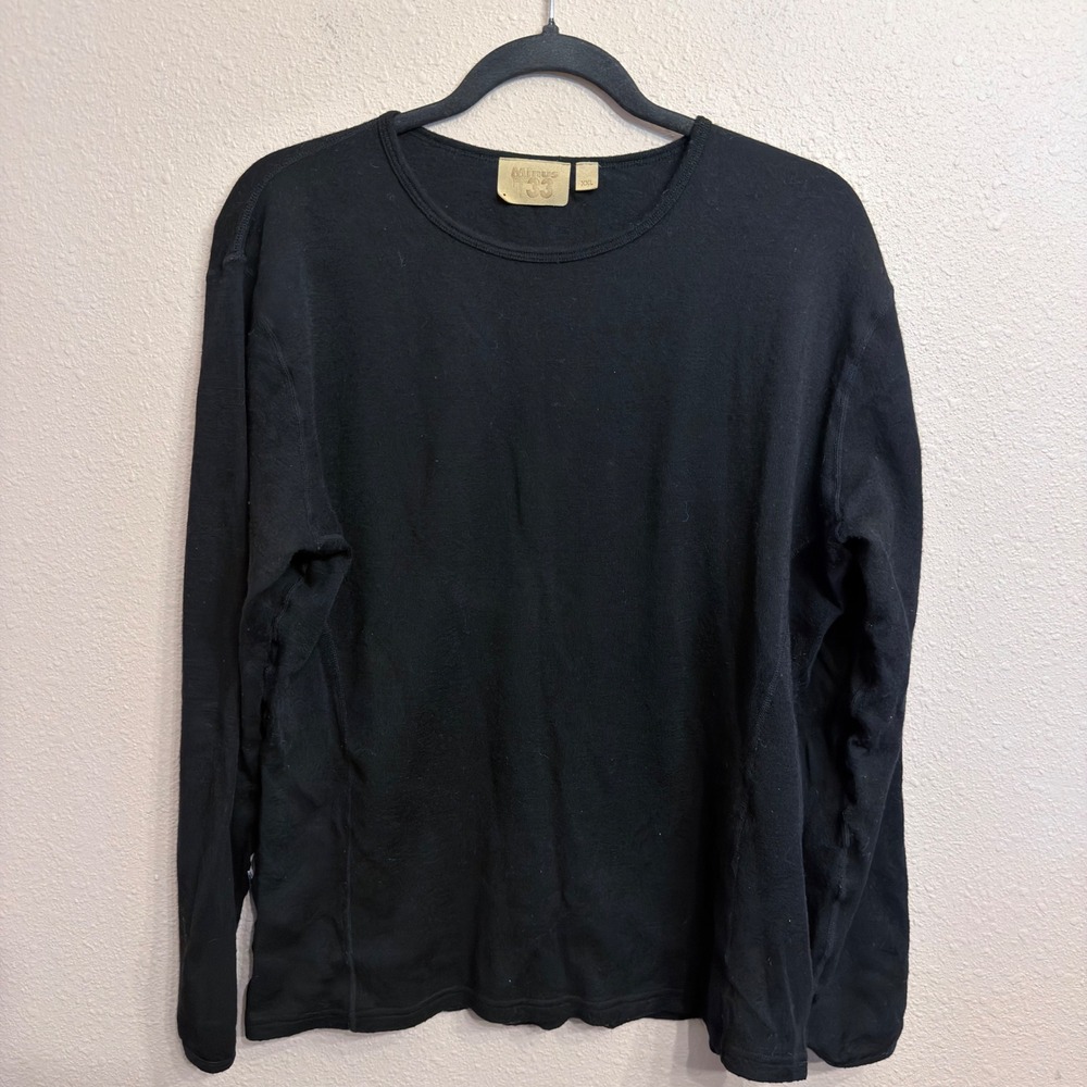 Minus33 Ticonderoga Crew Neck M-XXL Black 100% Superfine Merino Wool Base Layer